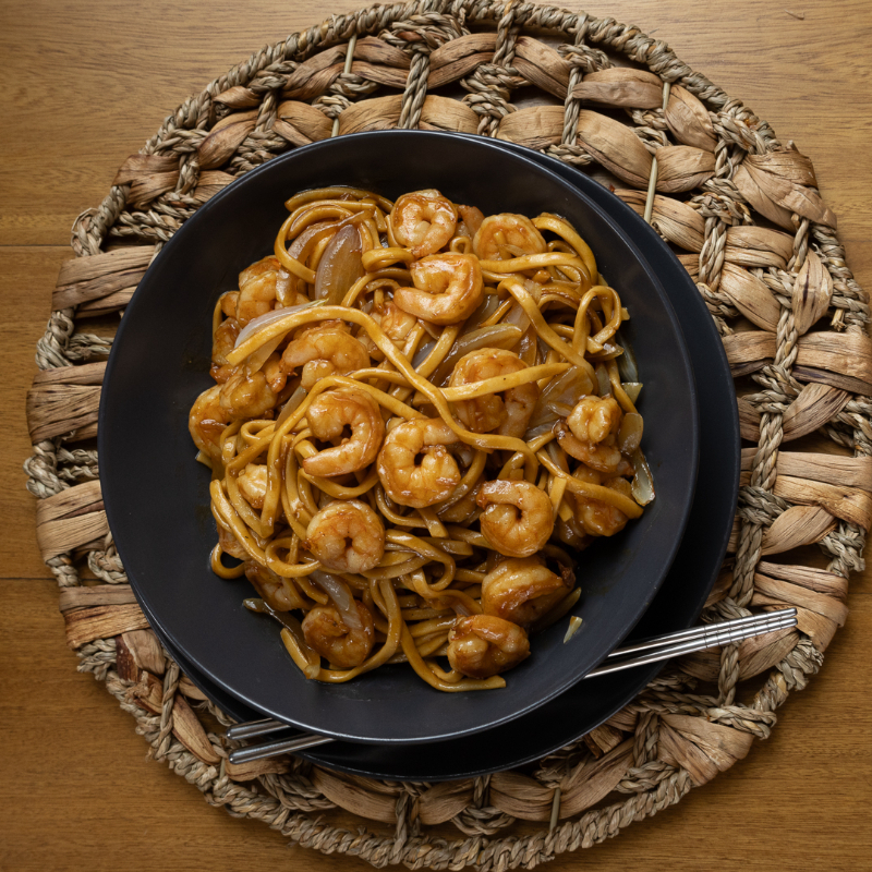 1 Lo mein (pasta) con camarones