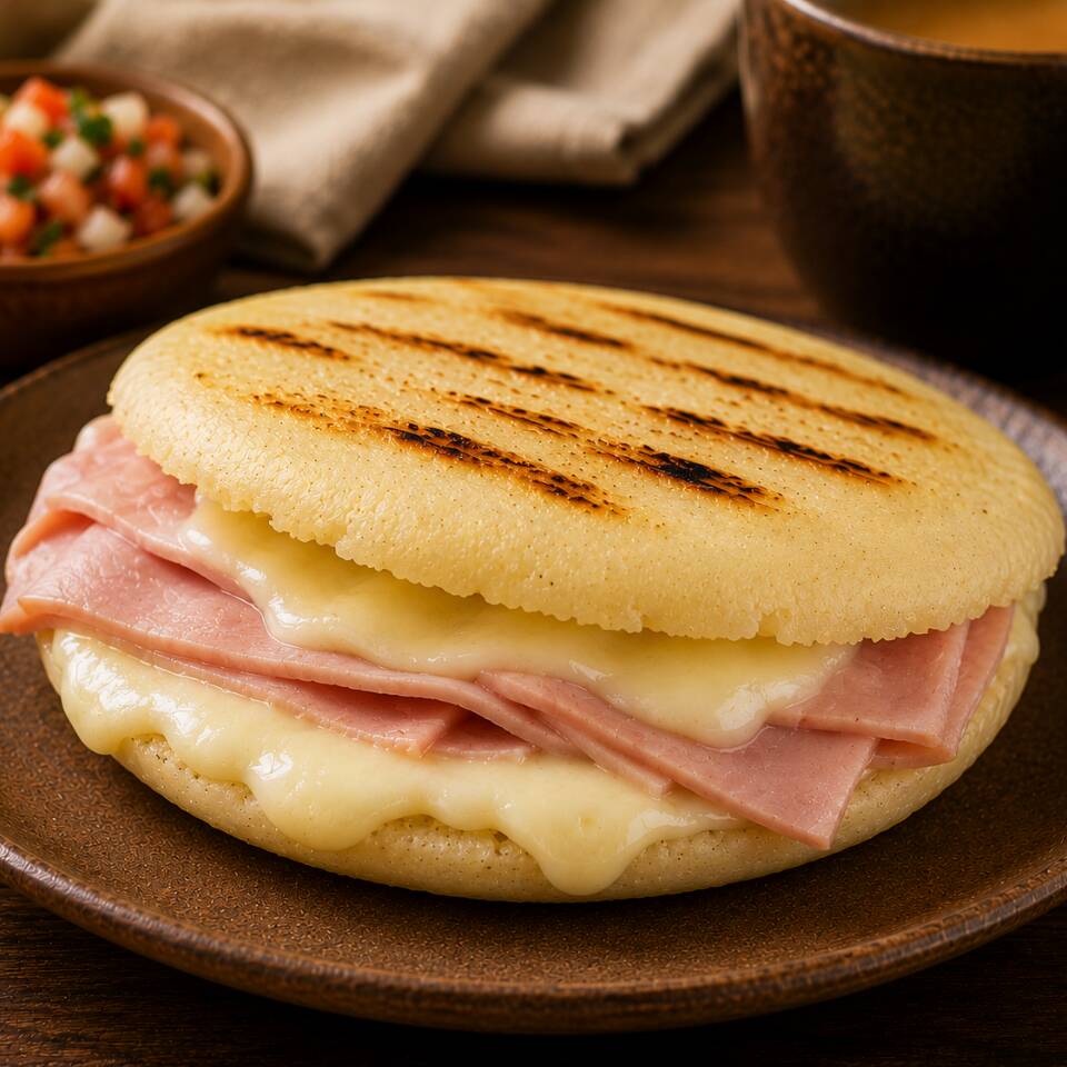 Arepa de Jamon y Queso