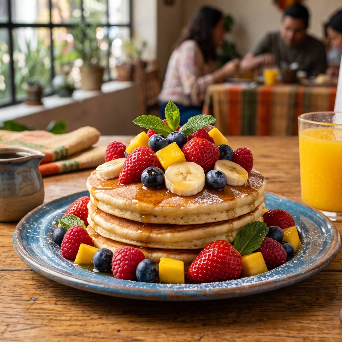 Hot Cakes Con Fruta