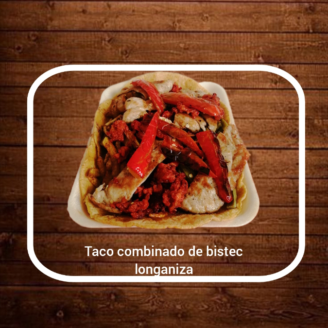 TACO COMBINADO BISTECK Y LONGANIZA