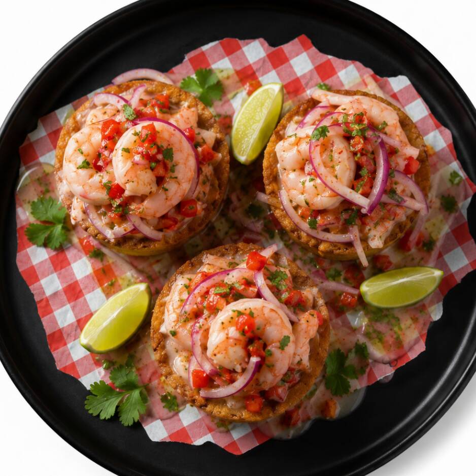 CANASTAS DE PATACÓN CON CAMARONES (X3)
