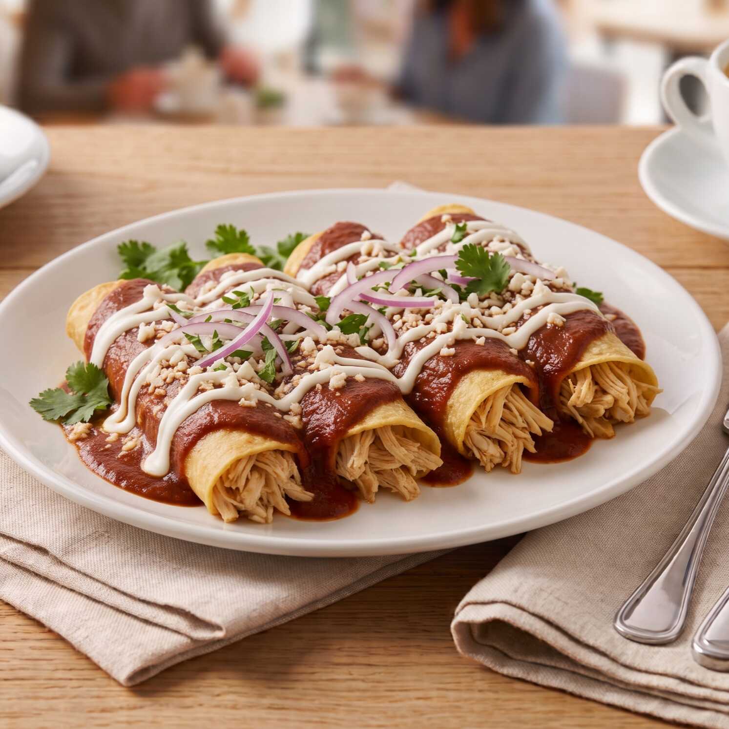Enchiladas Verdes o Rojas con Pechuga de Pollo
