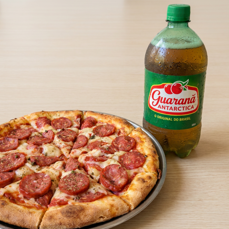 A queridinhas da pizzas + o refri + amado do Brasil.