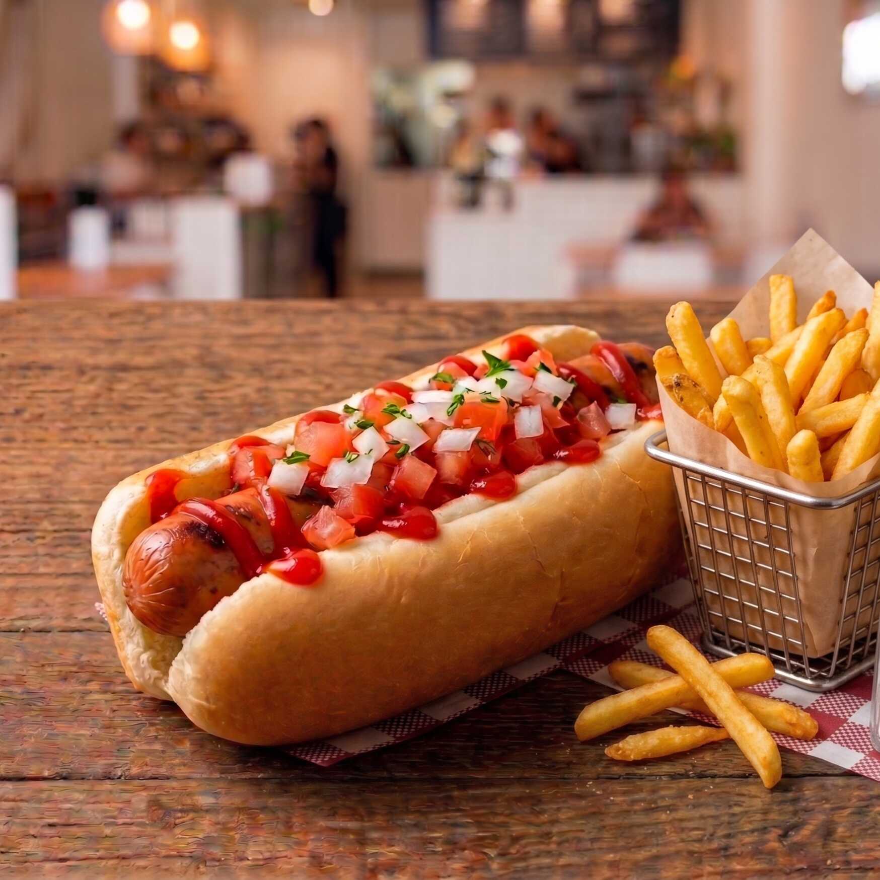 Hot Dog con Papas Chicas