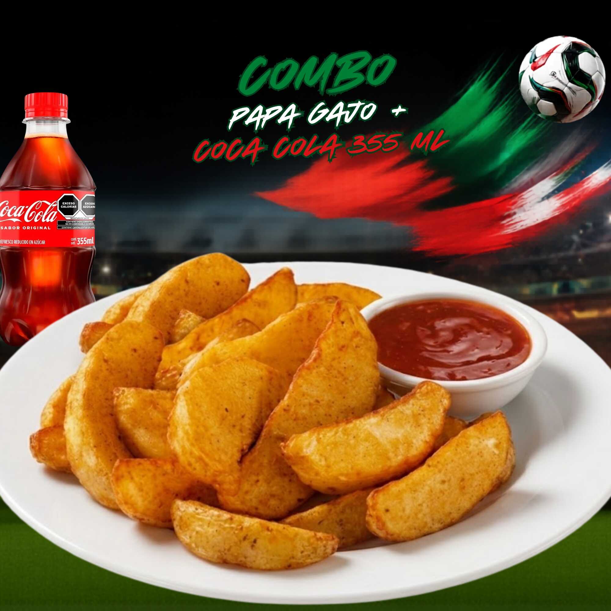 Combo Papas Gajo + Coca Cola(PET 355 ml)