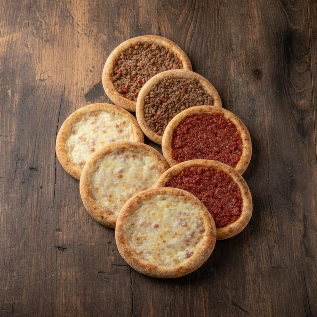 5 Esfihas Carne, 5 Esfihas Queijo Mussarela, 5 Esfihas Calabresa
