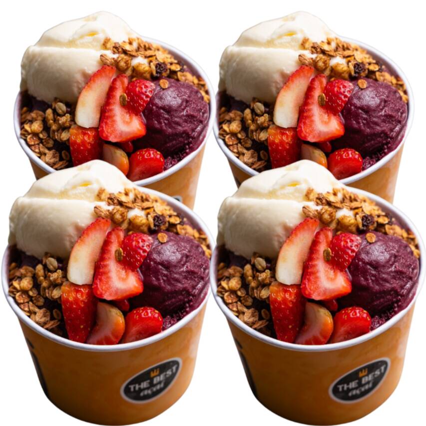 Escolha até 2 sabores de Açaí e/ou Sorvete e 3 acompanhamentos gratuitos de sua preferência! Obs: os copos devem ser iguais