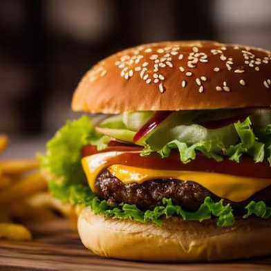 Hamburguesa Pequeña Jamón y Queso