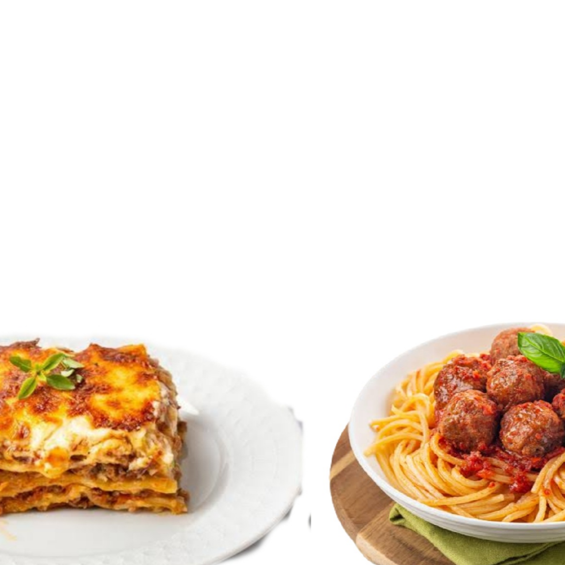 Lasaña Tradicional y Spaghetti