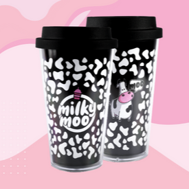 Copo de acrílico para café malhado preto, com tampa de plástico preta.
Capacidade 500ml