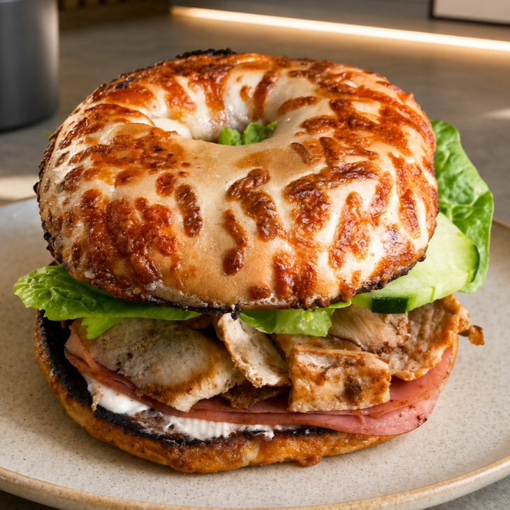 Baguel Especial jamón con pollo