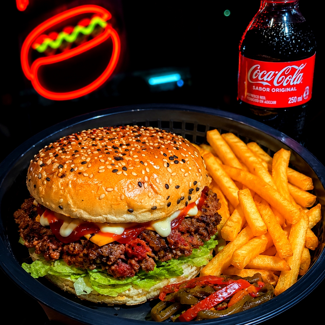 Combo Pug Doble Carne Doble Queso, Papas Refresco