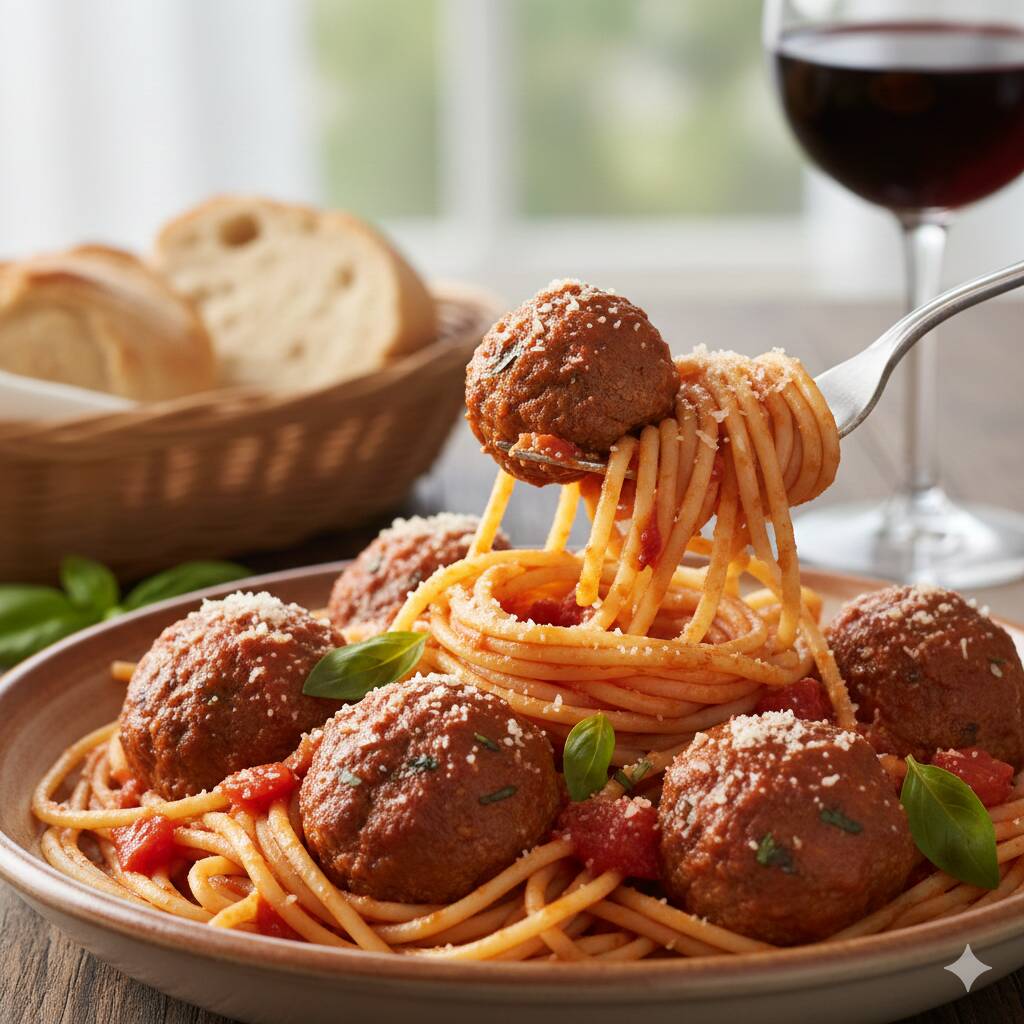 Espaguetis con Albóndigas