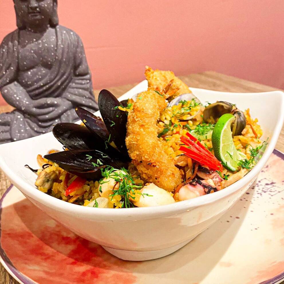 Arroz de Mar y Tierra para Cuatro