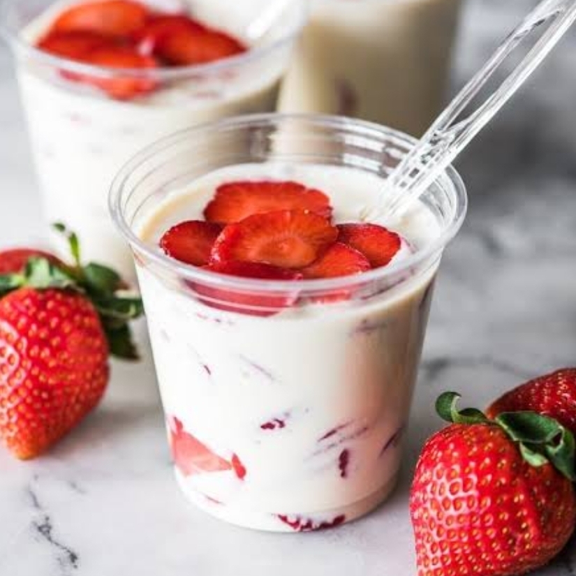 Vaso de Fresas con Crema