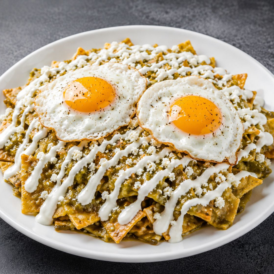 Chilaquiles Grandes con Huevo Estrellado