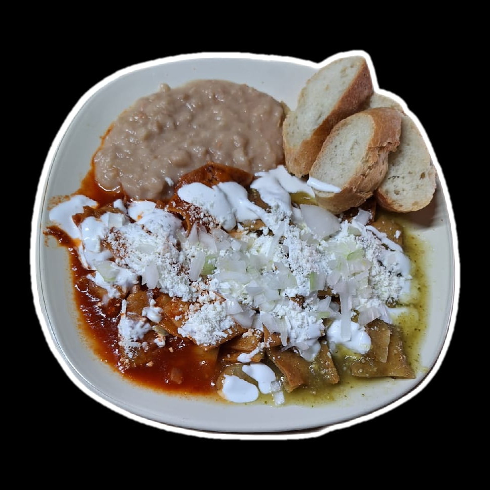 Chilaquiles verdes Sencillos+ Frijoles