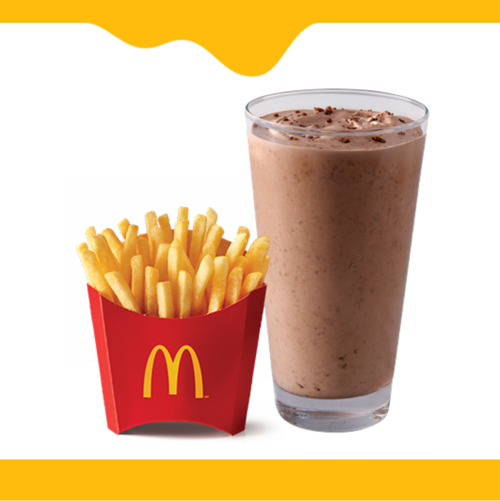 Nesta promoção você pode combinar a crocante e macia McFritas do Méqui ou os irresistíveis Chicken McNuggets com o nosso McShake geladinho, que fica perfeito.