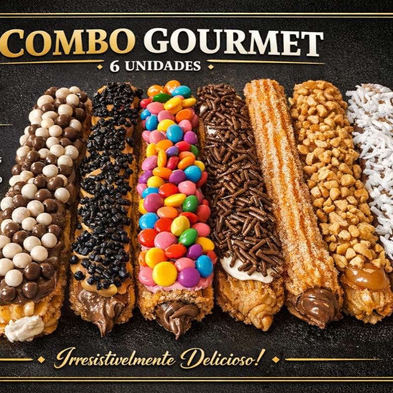 Inclui 6 unidades de churros gourmet