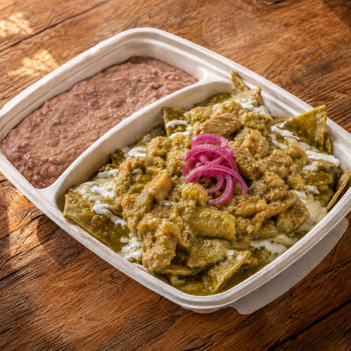 Chilaquiles Verdes con Chicharron
