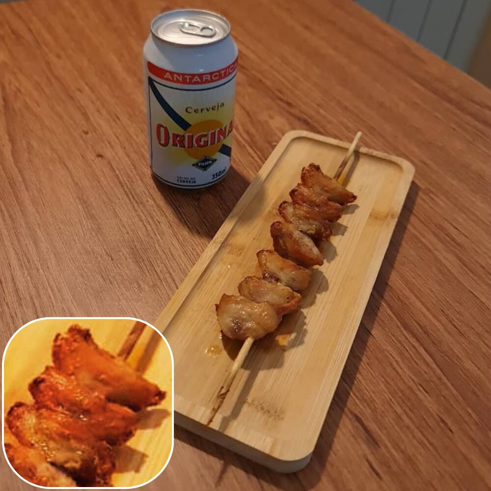 Espeto de sambiquira, sem mandioca.