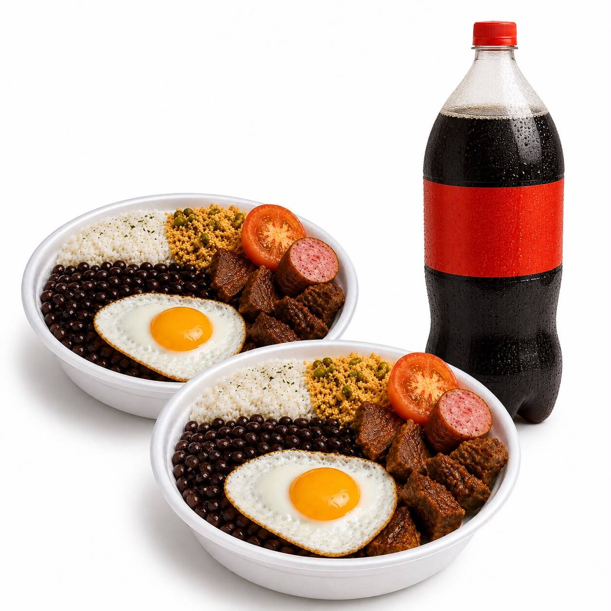 Uma ótima opção para você e seus amigos ou familiares que buscam uma ótima opção de almoço com sobremesa e bebida inclusas. | Itens que compõem o pedido: 1 Marmita G com direito a 2 opções de carne + 1 Marmita P (1 opção de carne) + 2 refris de 350ml + 2 SOBREMESAS DE BRINDE (Item que varia conforme a disponibilidade).