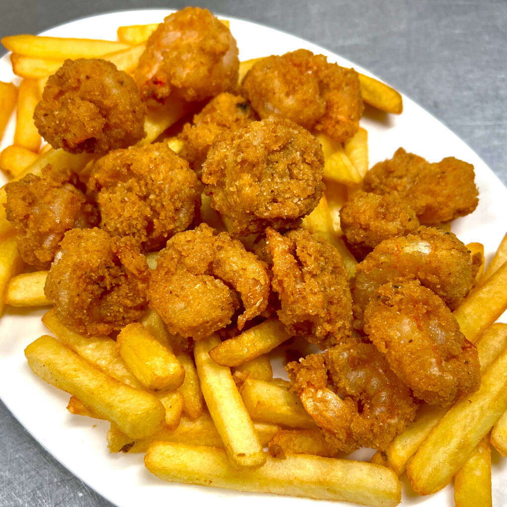 Camarones Empanizados con Papas - Mediano