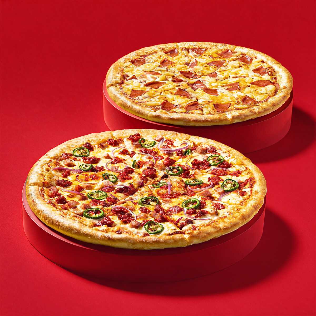 2 Pizzas hawaianas/mexicanas