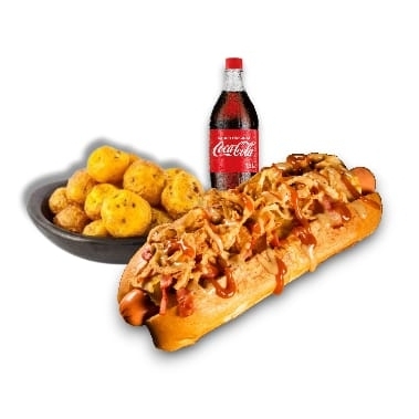 Perro especial + papas + coca-cola