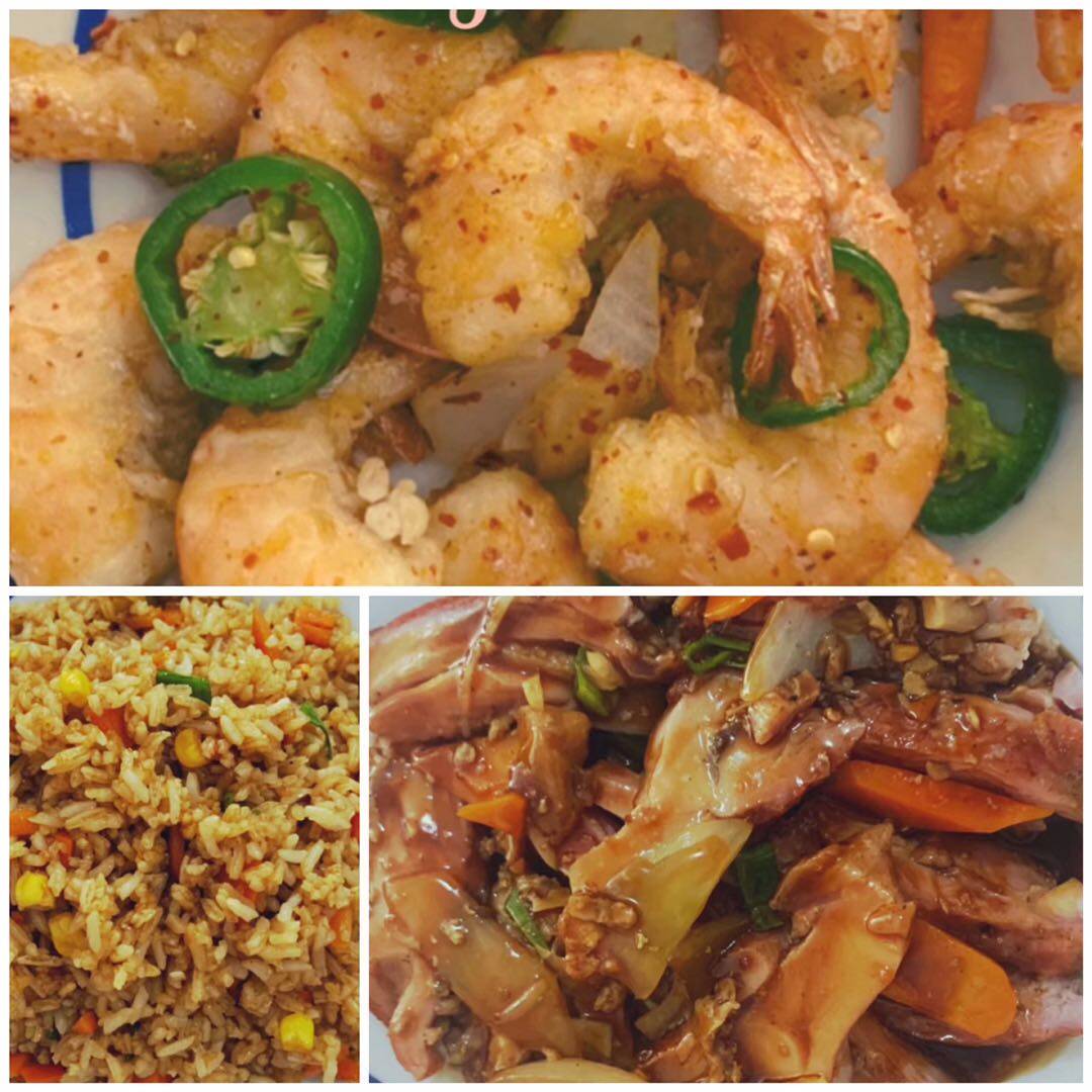 Camarón y Pollo a la Plancha con Arroz