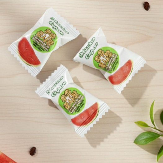 3 CARAMELO CHINO SABOR LECHE CON RELLENO DE SANDIA