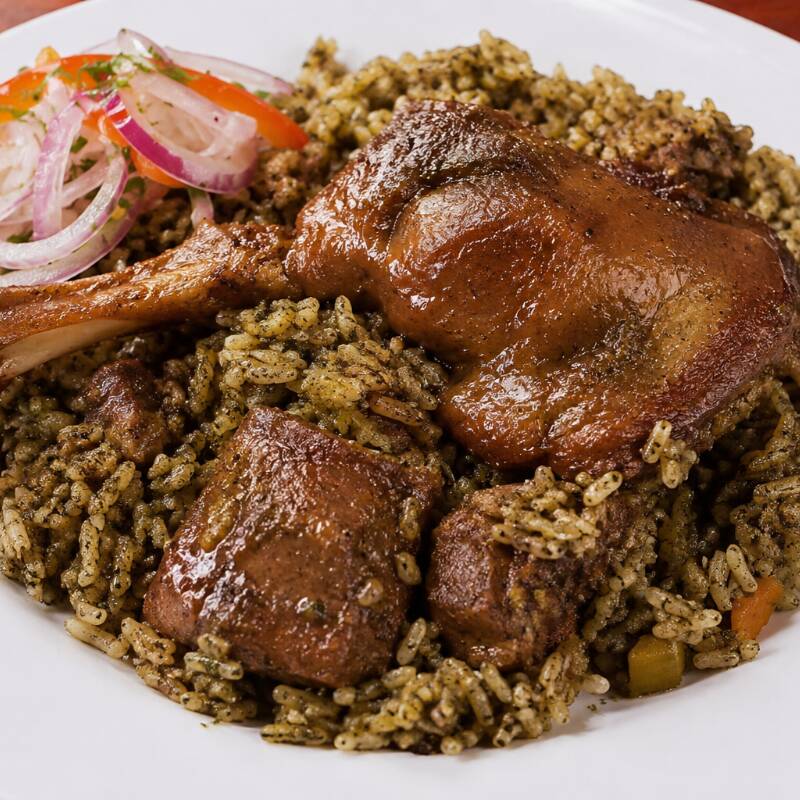 Arroz con Pato + Sarsa Criolla