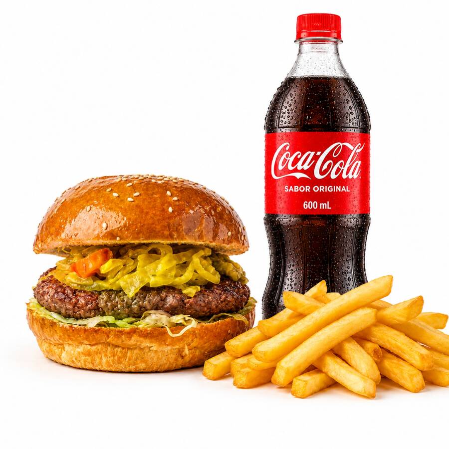 Combo 1 Hamburguesa clasica, papas y refresco