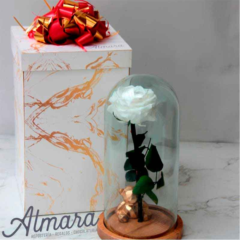 Rosa Preservada Deluxe Blanca