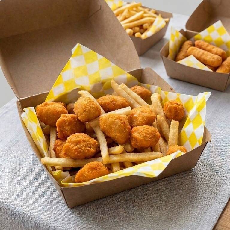 Papas con Palomitas de Pollo