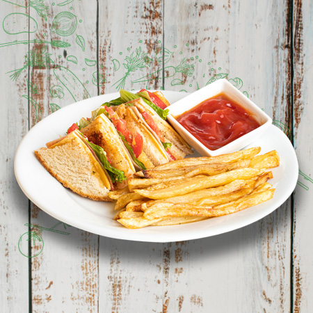 Club Sandwich de Jamón Con Queso Amarillo