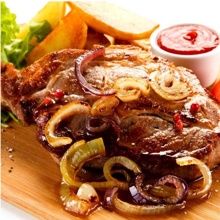 Chuleta a la Plancha con Cebolla