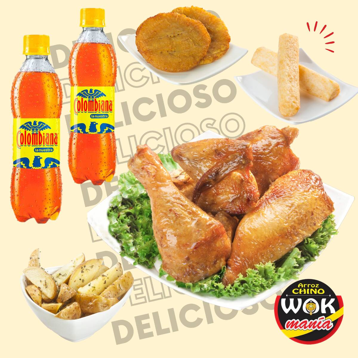 1/2 Pollo + 6 Acompañamientos