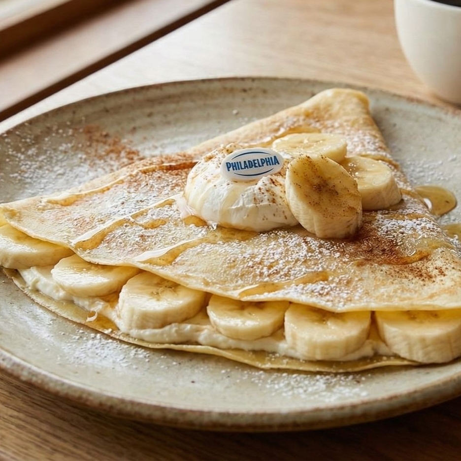 Crepa de Philadelphia con Platano