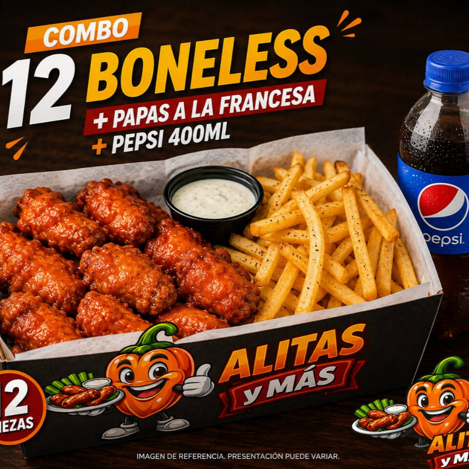 Combo Boneless 12 PZ+Papas a la Francesa+ Refresco