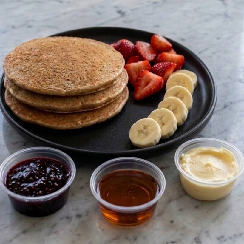 Hot Cakes Integrales con Fruta