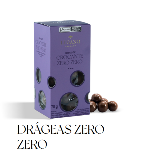 Dragea de chocolate 33% cacau zero açucar e zero lactose 70g