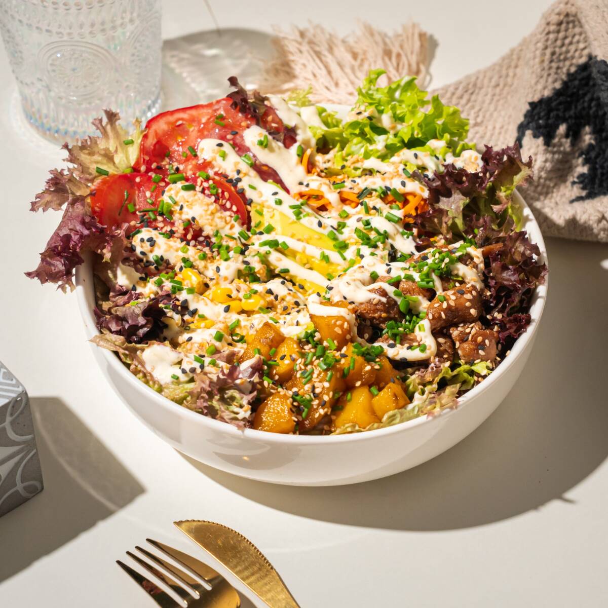 Bowl Ensalada Pollo Teriyaki