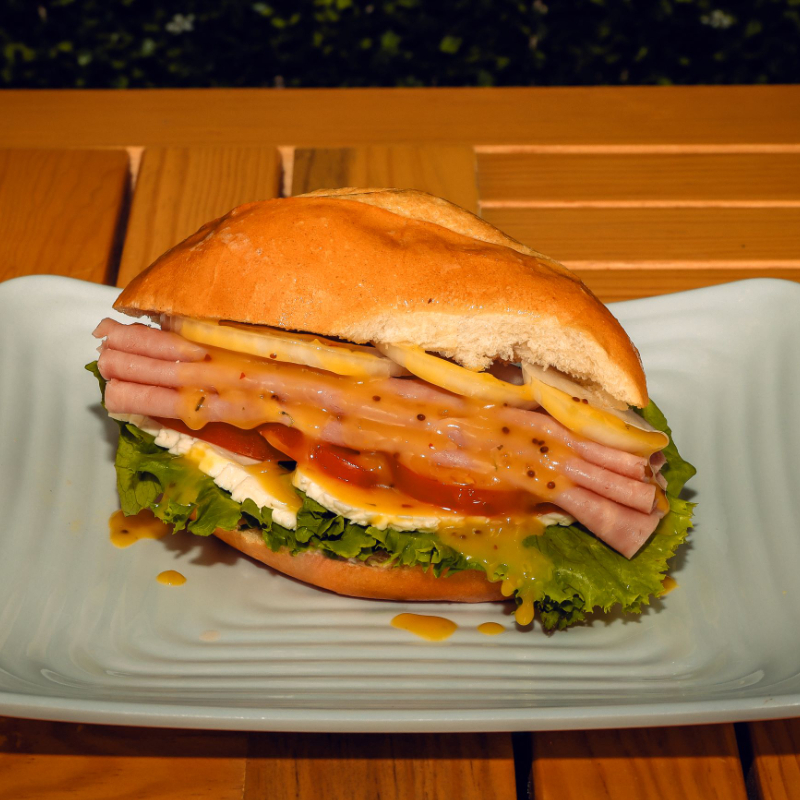 Panini de Jamon de Pavo y Queso Panela