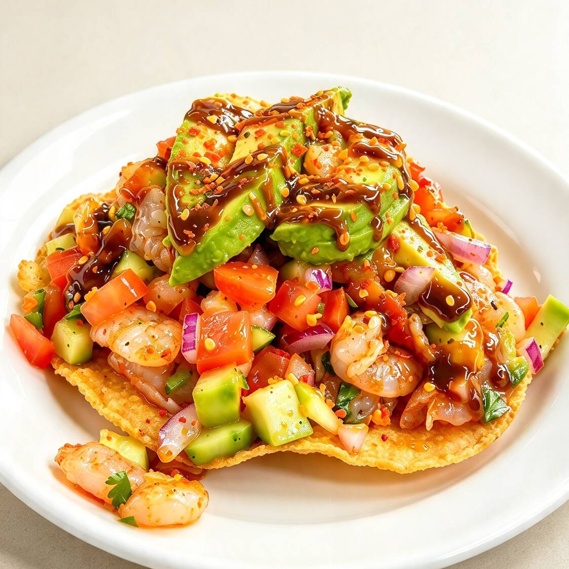 Tostada Ceviche de Camarón