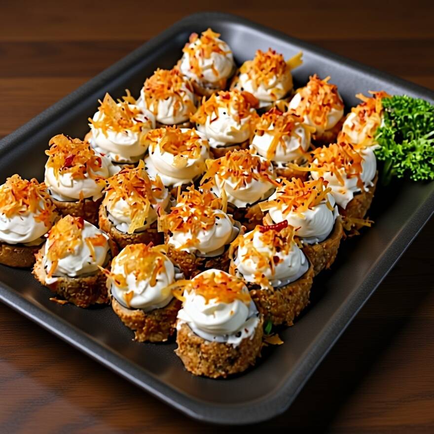 Hot  Skin Filadéfia, empanado na farinha Panko Super crocante, coberto de cream cheese com Alho Poró.