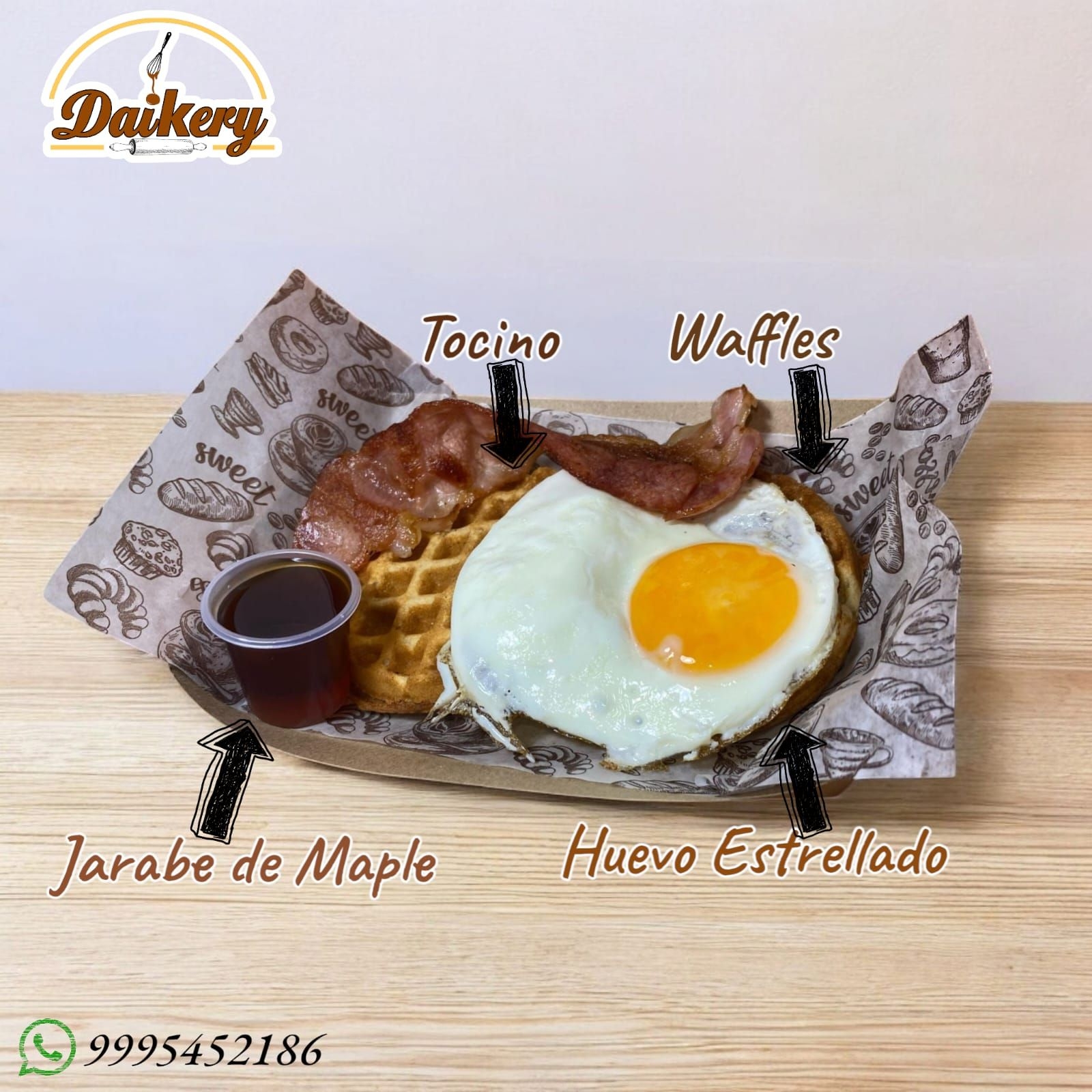 Waffles con Tocino
