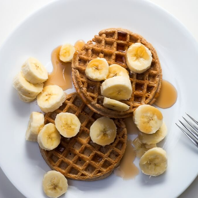 Waffles Con Platano