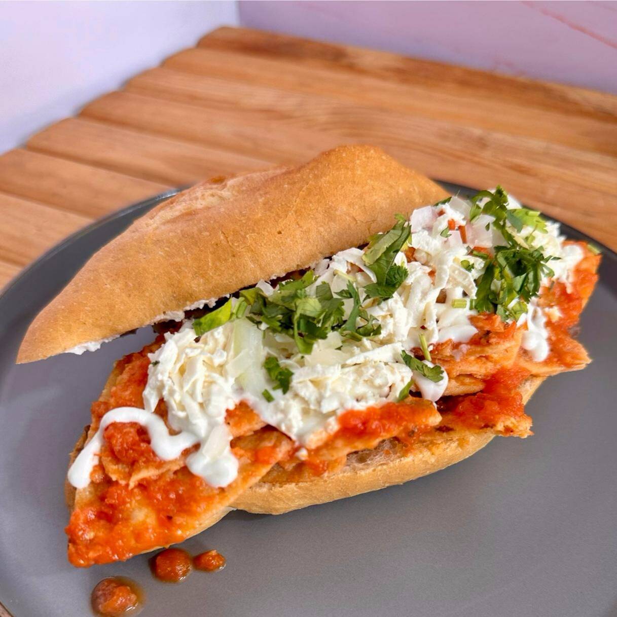 Tortas de Chilaquiles - Salsa Roja Habanero