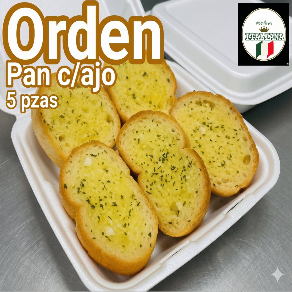 Orden de Pan con Ajo 5 pzas